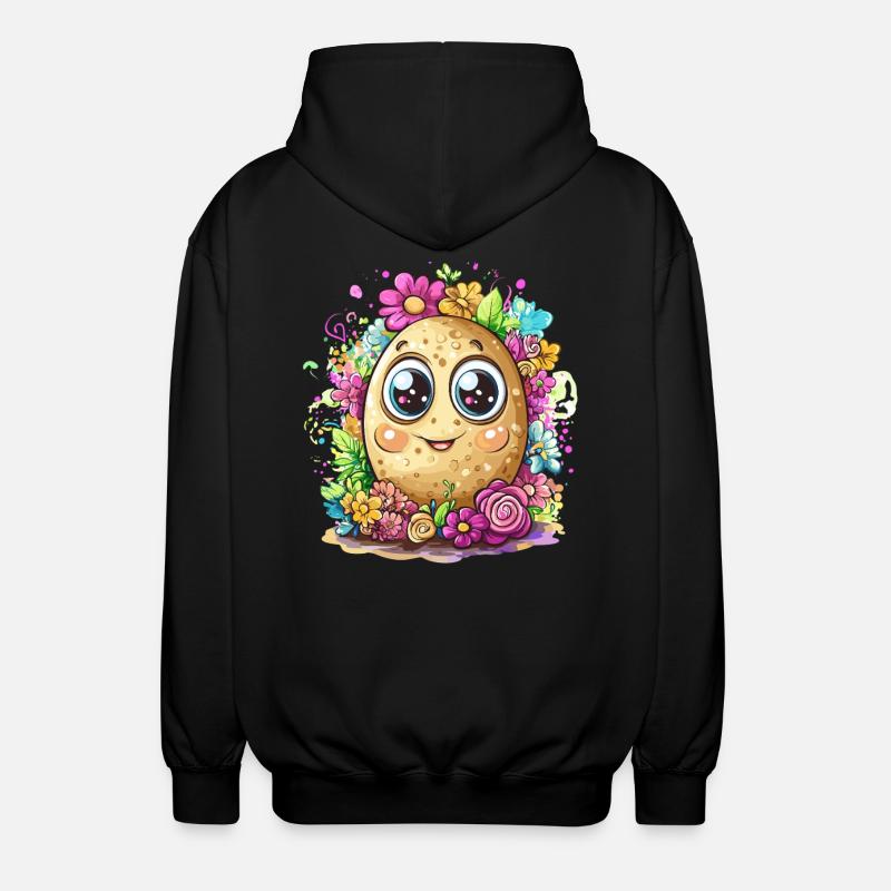 Fleur de patate heureuse - Veste à capuche unisexe - noir