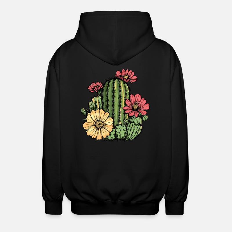 Cactus à fleurs - Veste à capuche unisexe - noir