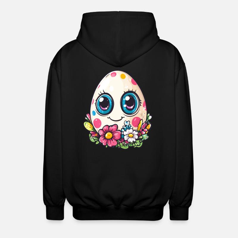 Happy Dots Egg - Unisex Hooded Jacket - black