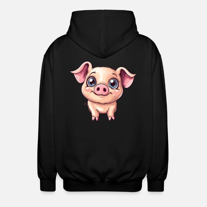Sourires mignons de cochon - Veste à capuche unisexe - noir