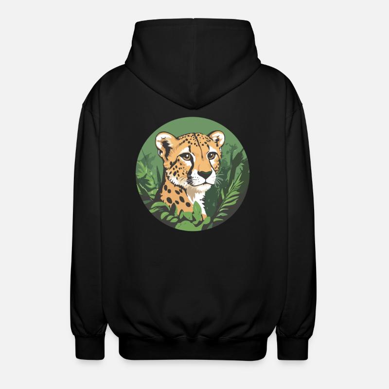 Guépard dans la jungle - Veste à capuche unisexe - noir