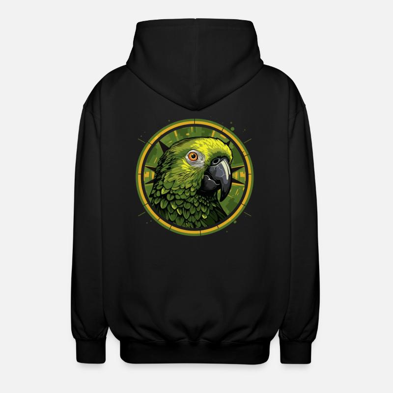 Tête de perroquet vert - Veste à capuche unisexe - noir