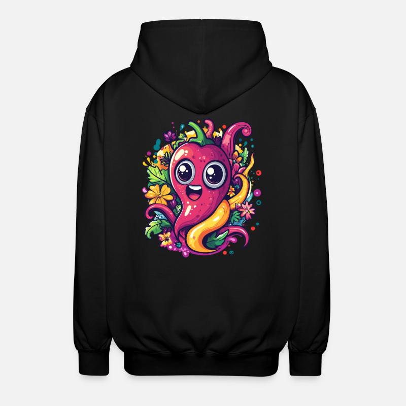 Chili aux fleurs - Veste à capuche unisexe - noir