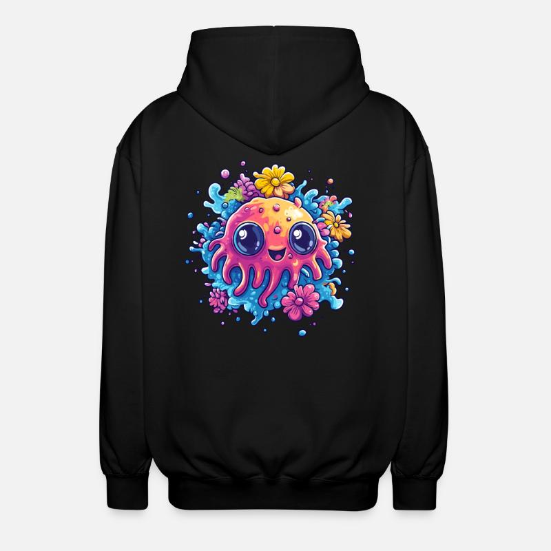 Méduse sucrée aux fleurs - Veste à capuche unisexe - noir