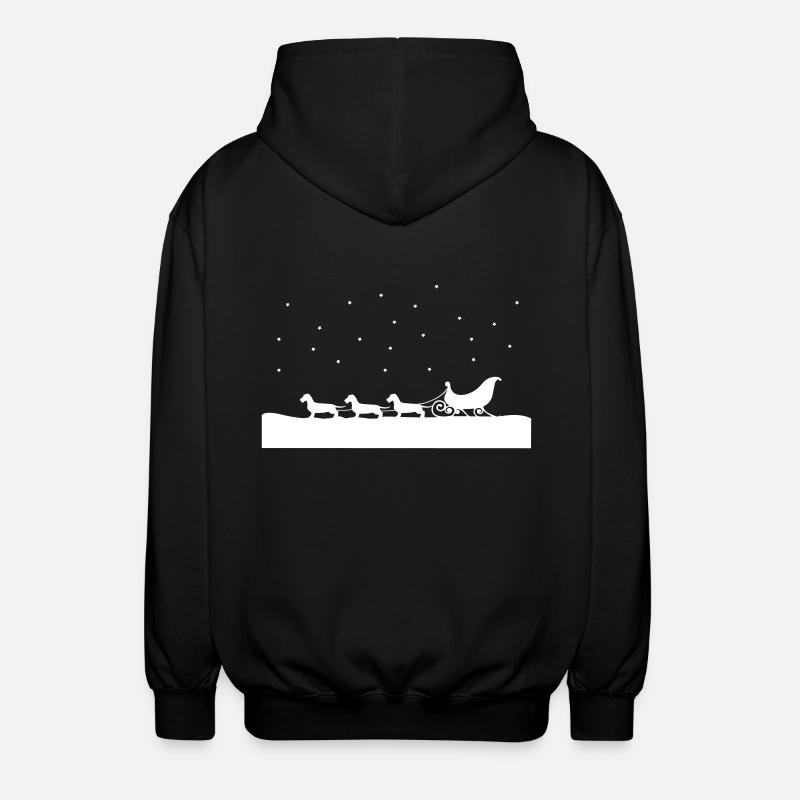 Weihnachtsdackel - Unisex Kapuzenjacke - Schwarz