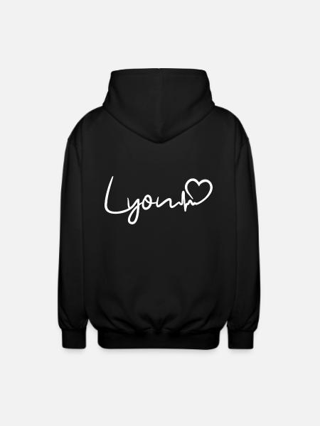 Lyon heartbeat - Unisex Hooded Jacket - black