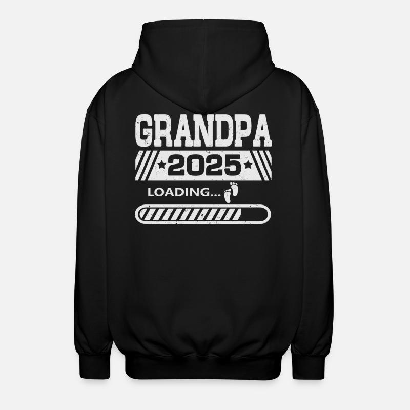 Grandpa 2025 loading - Unisex Hooded Jacket - black