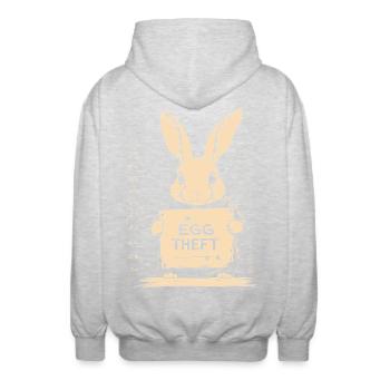 Hase Eierdieb Osterhase Mugshot Polizeifoto Ostern - Unisex Kapuzenjacke - Hellgrau meliert - Hinten - AI Model Male 185 light (185cm)