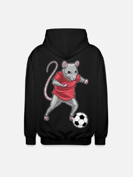 Rat Soccer Player Soccer - Unisex Hooded Jacket - black