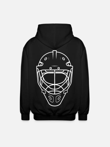 Hockey Helmet Line Art - Unisex Hooded Jacket - black