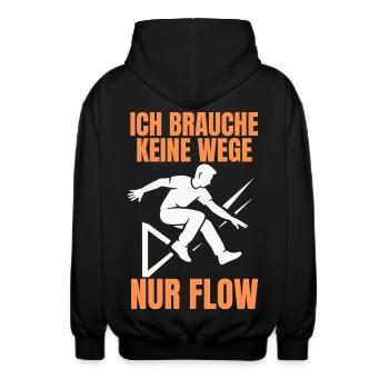 Parkour Jump - Design urbain dynamique - Veste à capuche unisexe - noir - Dos - AI Model Male 185 light (185cm)