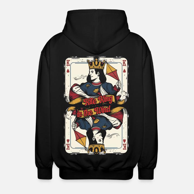 Cerf-volant Cerf-volant Roi dans le vent - Veste à capuche unisexe - noir