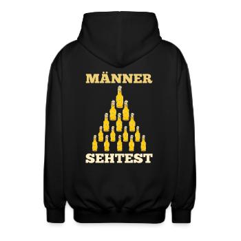Männer Sehtest Bier Spruch - Unisex Kapuzenjacke - Schwarz - Hinten - AI Model Male 185 light (185cm)