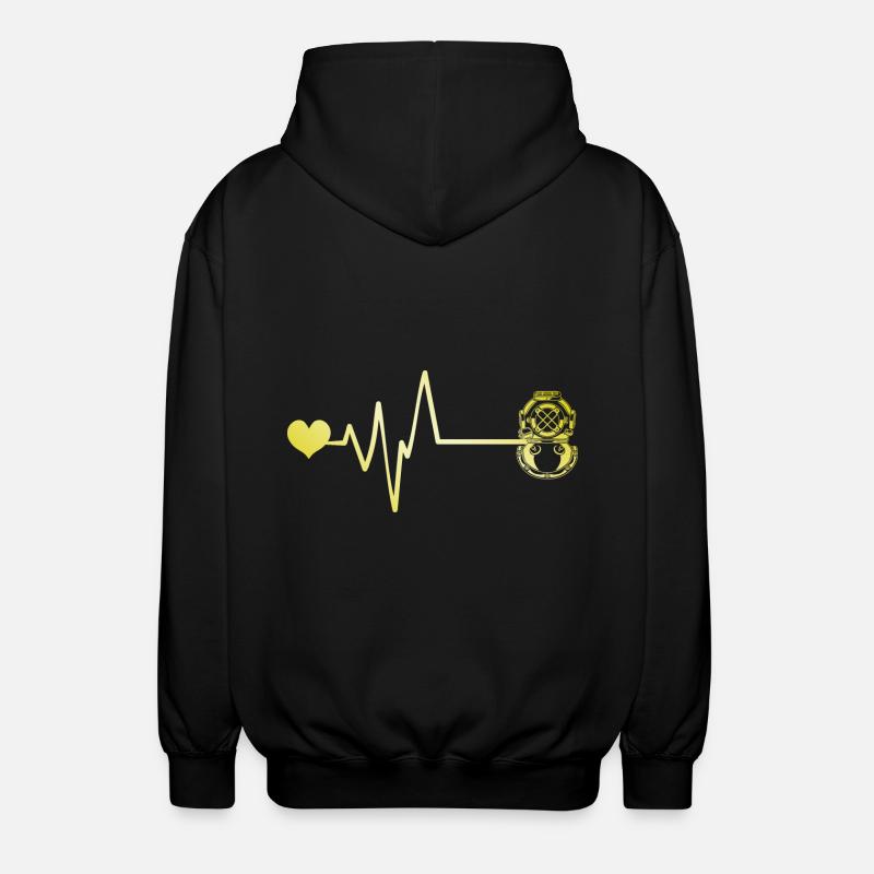 Apnée Plongée Pulse Heart - Veste à capuche unisexe - noir