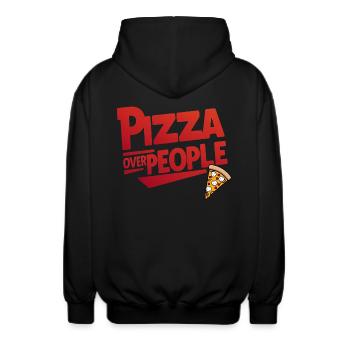 La pizza d’abord, toujours - Veste à capuche unisexe - noir - Dos - AI Model Male 185 light (185cm)