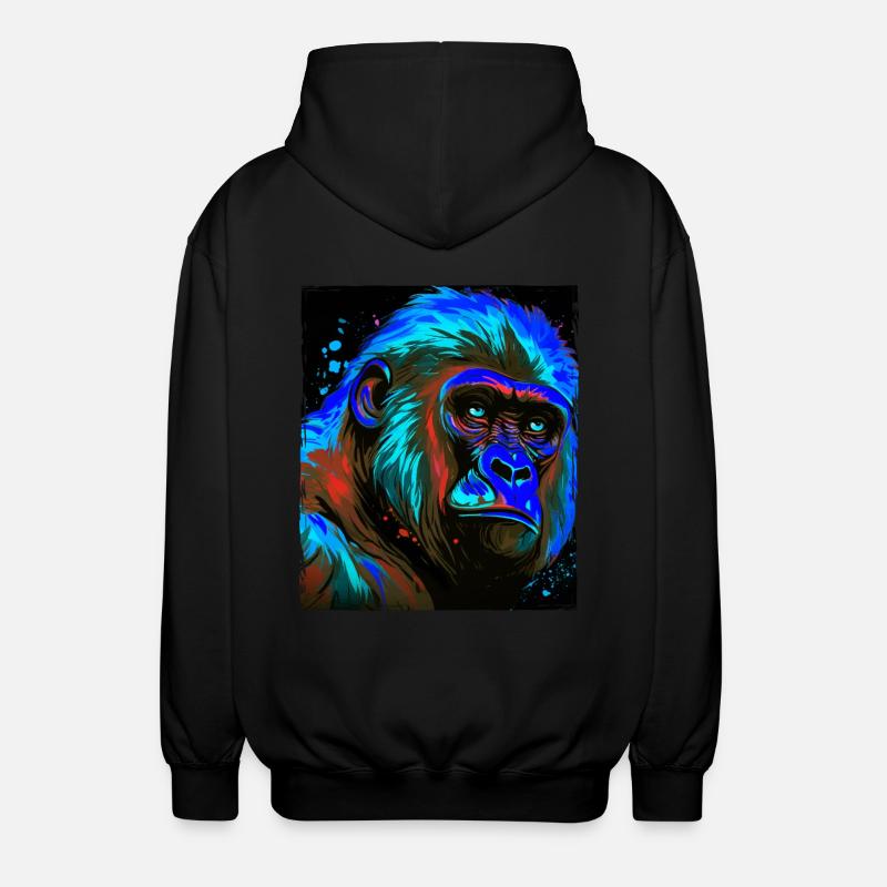 Portrait de gorille - Veste à capuche unisexe - noir