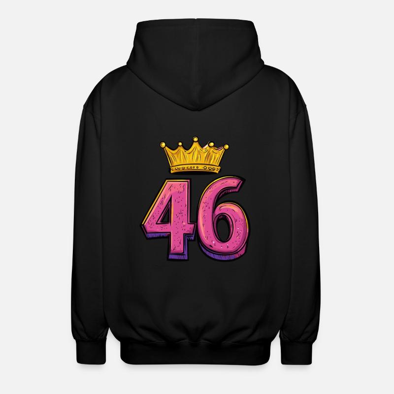 46 Number Krone - Unisex Hooded Jacket - black