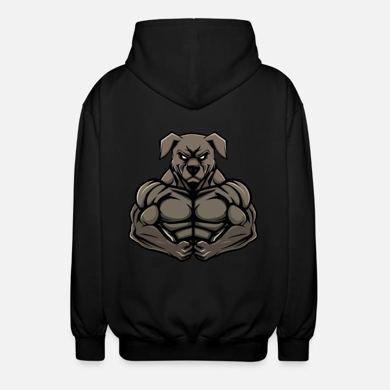Kangal Chien Muscles Musculation - Veste à capuche unisexe - noir
