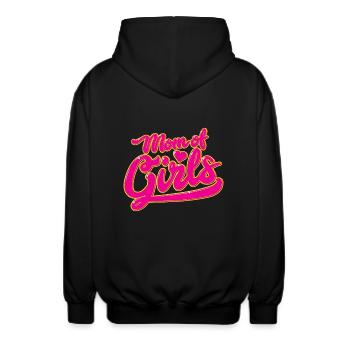 Mom of girls - mom mom girl pregnancy - Unisex Hooded Jacket - black - Back - AI Model Male 185 light (185cm)