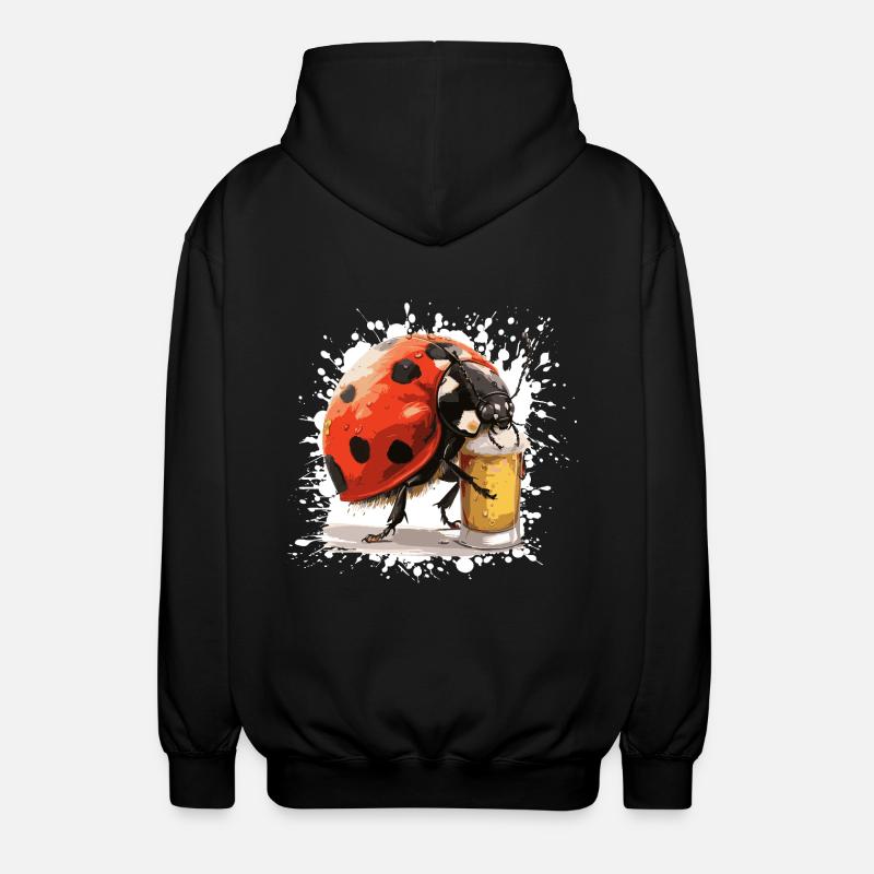 Ladybug Beer - Unisex Hooded Jacket - black