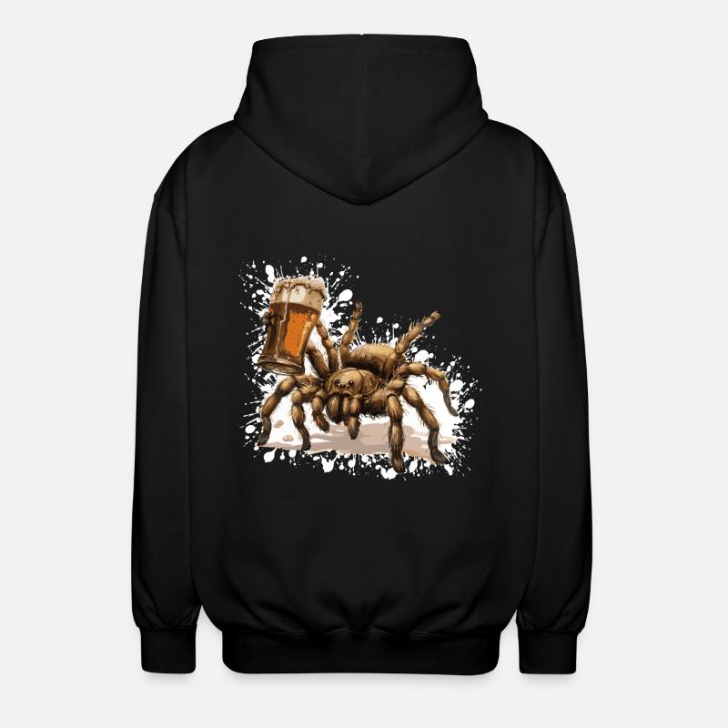 Tarantula Beer Funny - Unisex Hooded Jacket - black