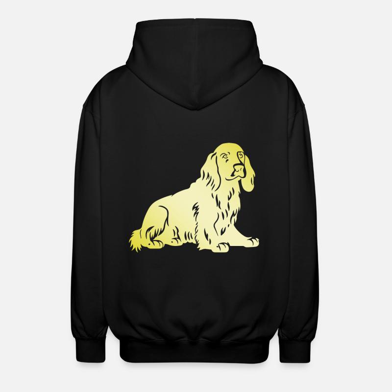Cocker Spaniel Hund Silhouette - Unisex Kapuzenjacke - Schwarz