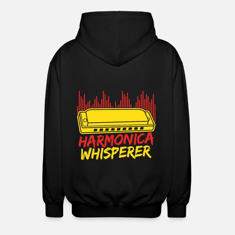 Funny Harmonica Player Whisperer Harmonica - Unisex Kapuzenjacke - Schwarz