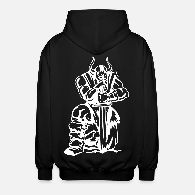 Wikinger Denkmal - Unisex Kapuzenjacke - Schwarz