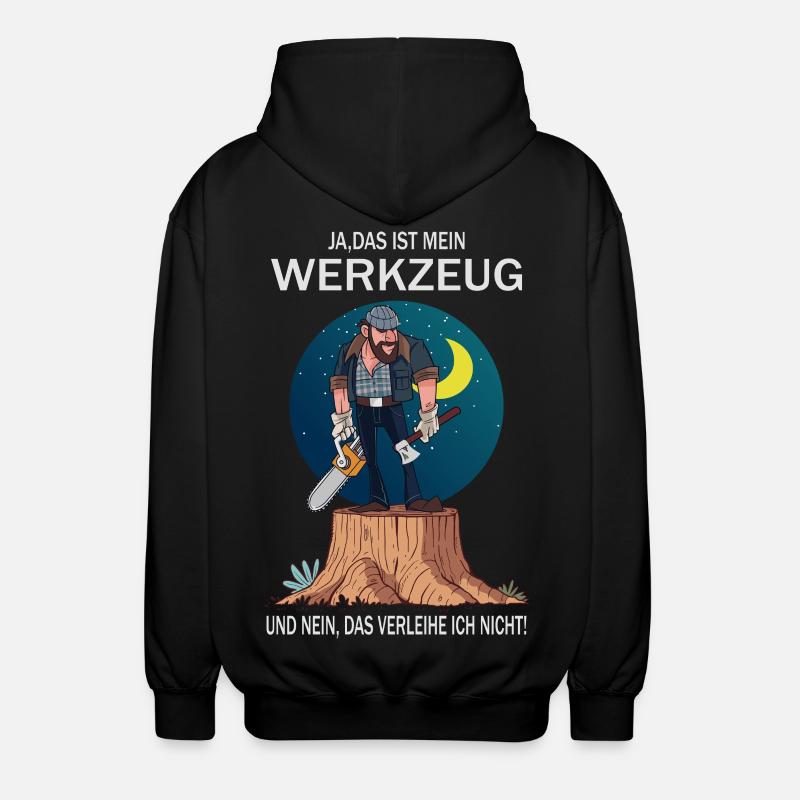 Lumberjack and his tools - Unisex Hooded Jacket - black