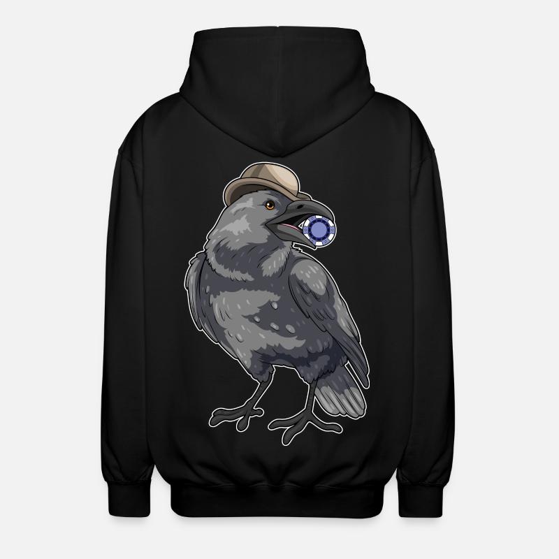 Krähe Poker Pokerchips - Unisex Kapuzenjacke - Schwarz