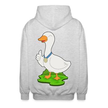 Médaille du canard - Veste à capuche unisexe - gris clair chiné - Dos - AI Model Male 185 light (185cm)
