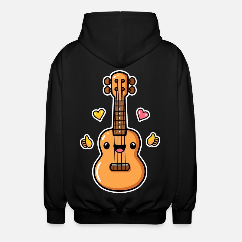 Ukulélé Style Dessin Animé - Veste à capuche unisexe - noir