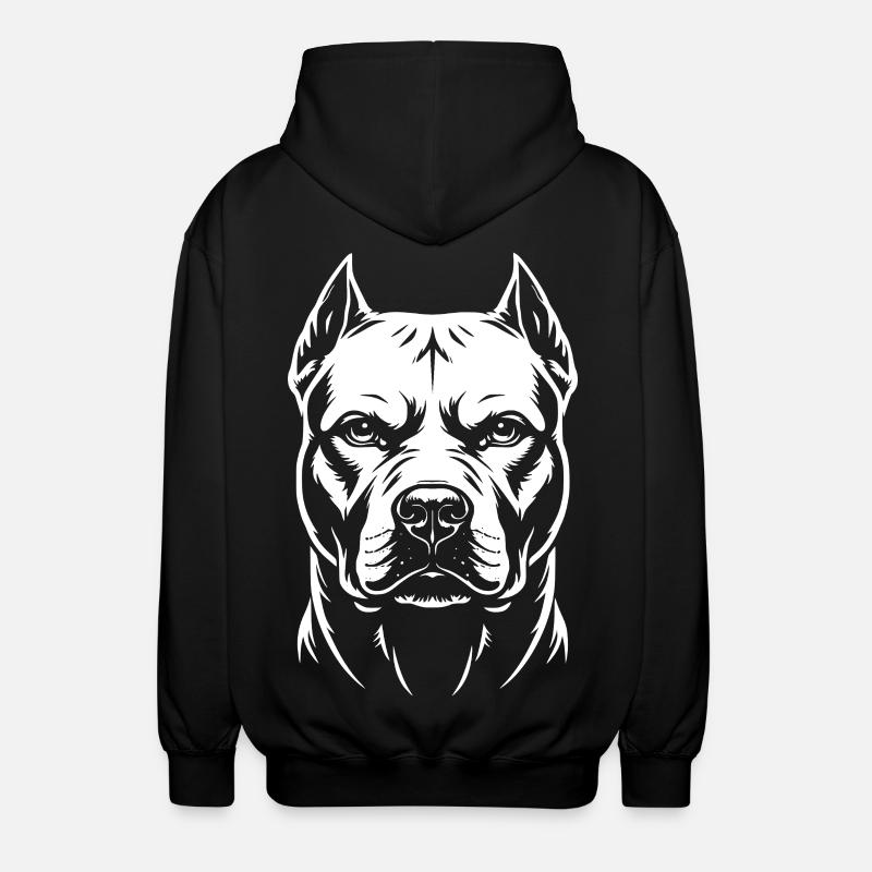 Pitbull Kopf  - Unisex Kapuzenjacke - Schwarz
