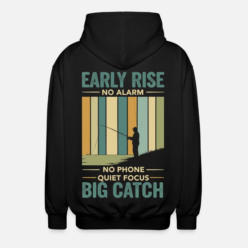 Pêche Pêcheur Hobby Pêcheur Rétro - Veste à capuche unisexe - noir