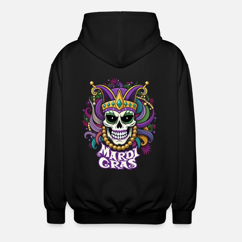 Mardi Gras - Carnaval - Crâne - Cadeau - Veste à capuche unisexe - noir