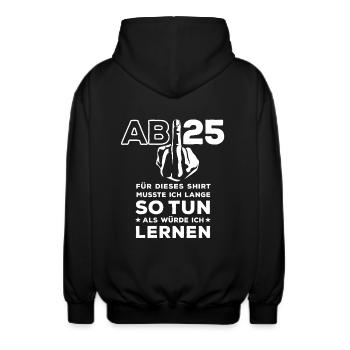 Abi 2025 Stinkefinger - Abitur - Geschenk - Unisex Kapuzenjacke - Schwarz - Hinten - AI Model Male 185 light (185cm)