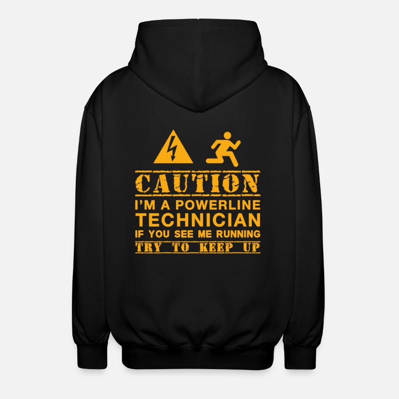 Powerline-Techniker-lustiges Geschenk - Unisex Kapuzenjacke - Schwarz