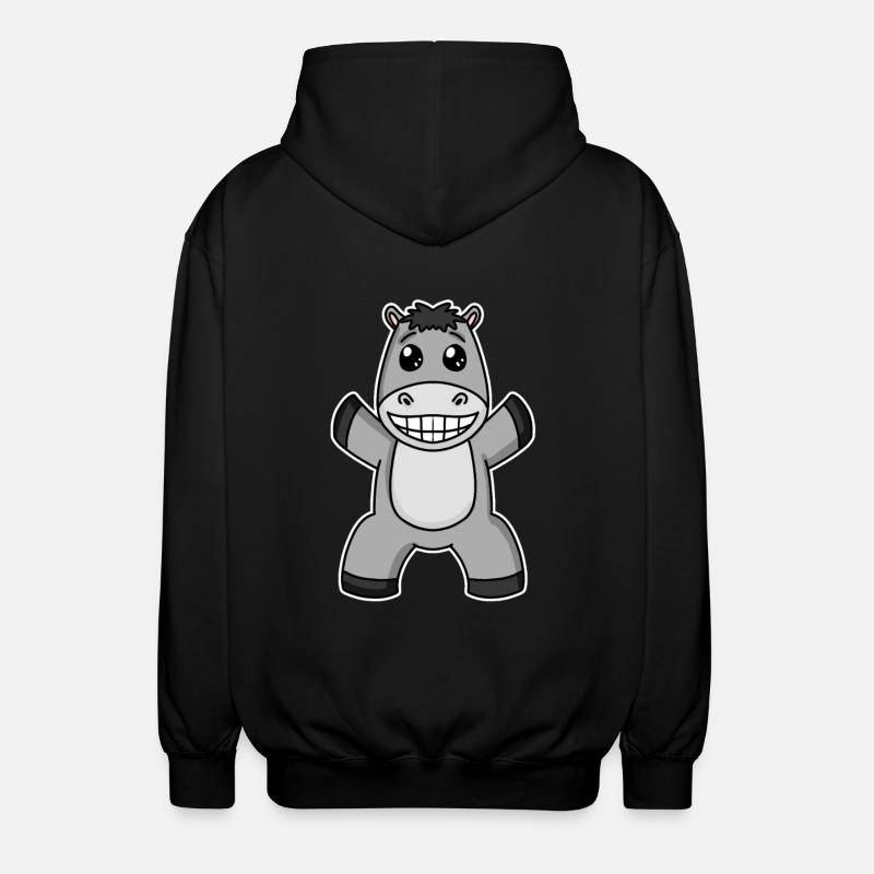 Esel - Unisex Kapuzenjacke - Schwarz