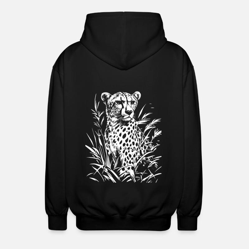 Graphique floral guépard - Veste à capuche unisexe - noir