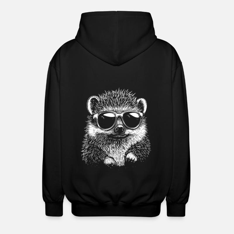 Cool Igel Sonnenbrille Sommer - Unisex Kapuzenjacke - Schwarz