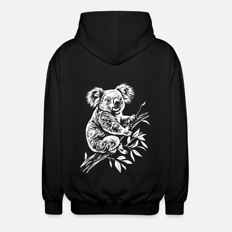 Koala Minimal - Unisex Kapuzenjacke - Schwarz