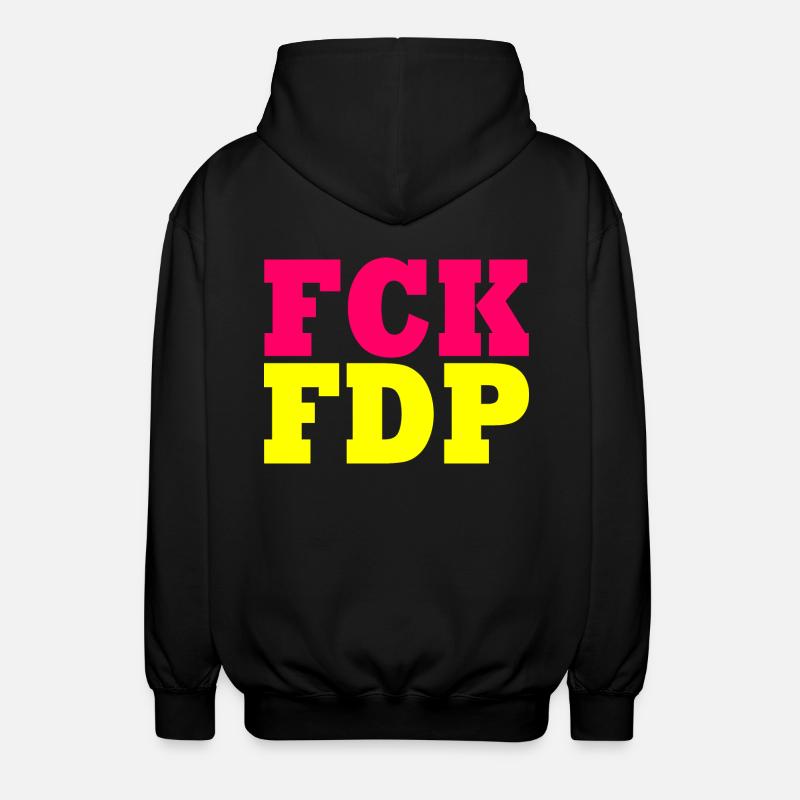 Fck fdp - Unisex Kapuzenjacke - Schwarz