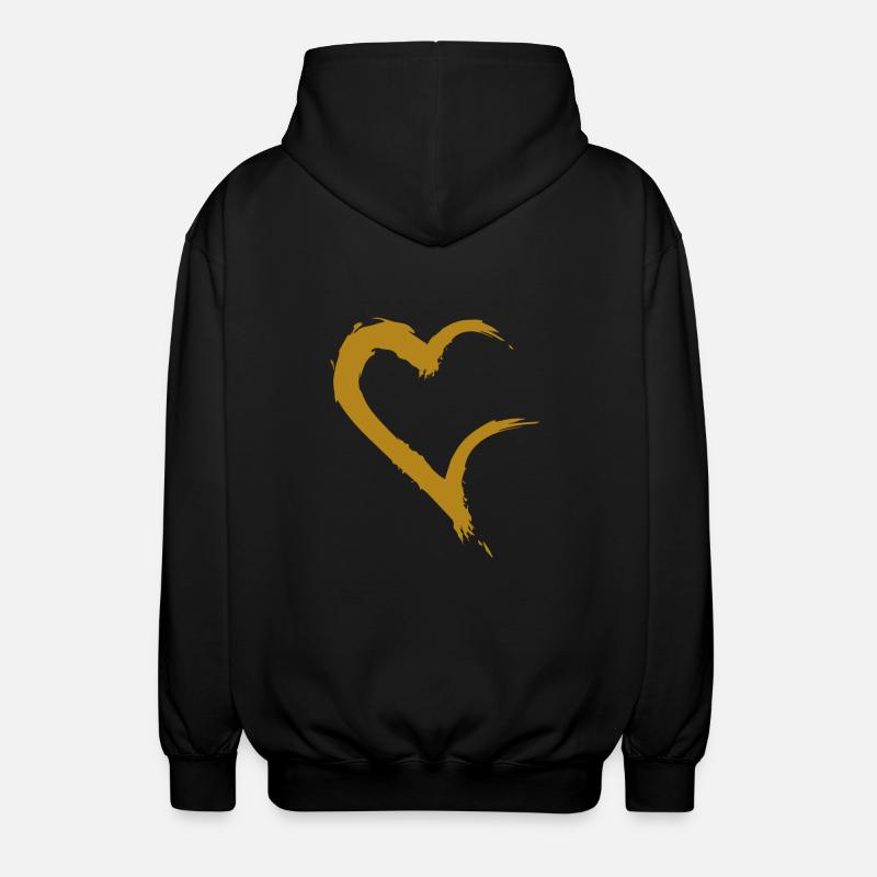 Coeur ouvert or - Veste à capuche unisexe - noir