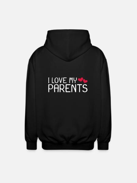 J’aime mes parents - Veste à capuche unisexe - noir