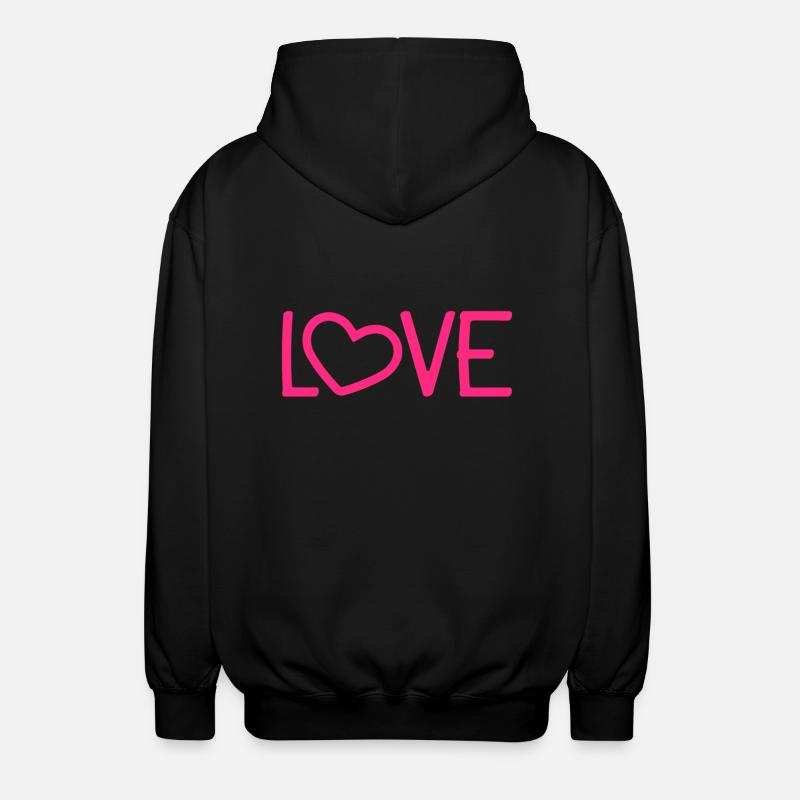 Liebe Herz Romantisch - Unisex Kapuzenjacke - Schwarz
