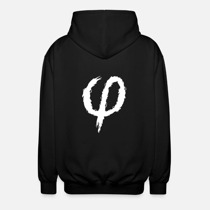 Phi Zeichen Symbol Bürste - Unisex Kapuzenjacke - Schwarz