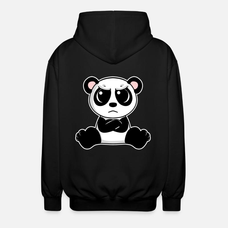 Cute panda is annoyed - Unisex Hooded Jacket - black