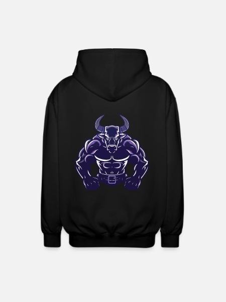 Bull Muscles Bodybuilding Taurus - Unisex Hooded Jacket - black