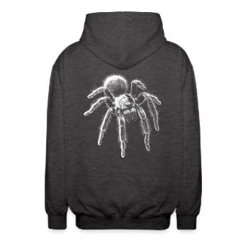 Tarantula Portrait Spider Spiders Animals - Unisex Hooded Jacket - charcoal grey - Back - AI Model Male 185 light (185cm)