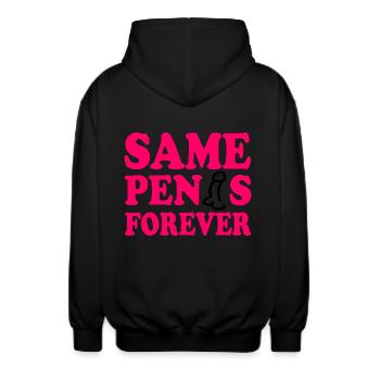 Same penis forever - Unisex Kapuzenjacke - Schwarz - Hinten - AI Model Male 185 light (185cm)
